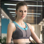 Women's Yoga Sports Bra Zipper Front Open