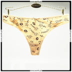 Pack of 2 Cute Printed Design Seamless Cotton Thong Panties