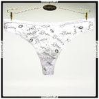 Pack of 2 Cute Printed Design Seamless Cotton Thong Panties