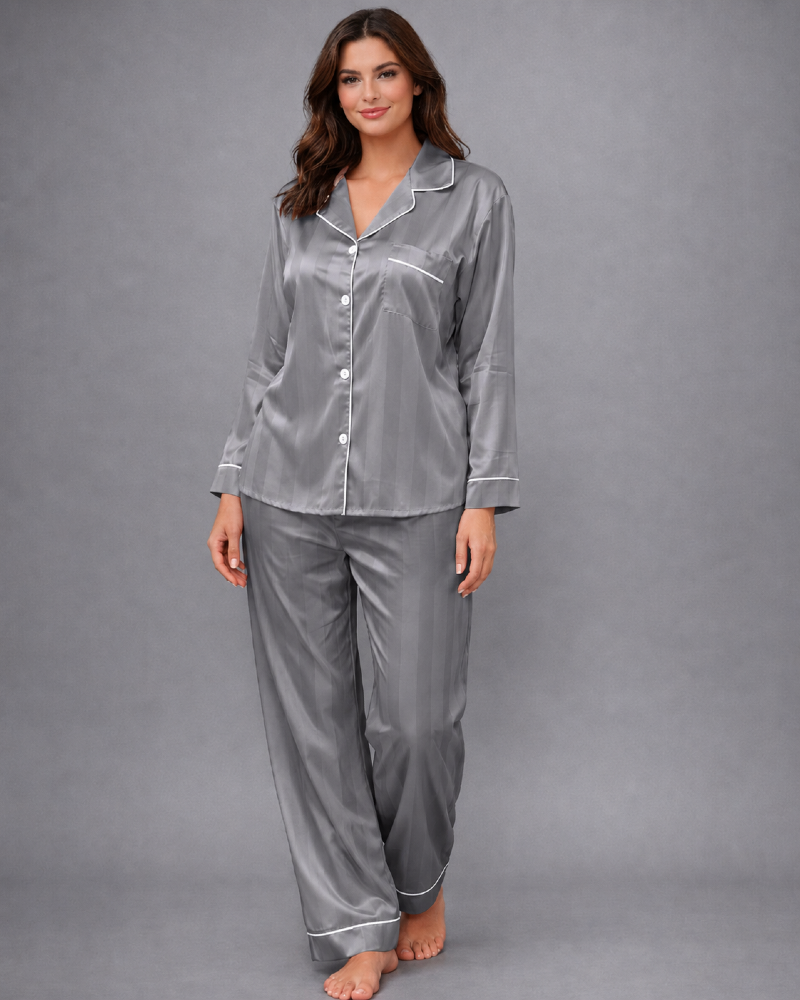 Lining Satin Silk 2-Pieces Pajama Set Secondary image