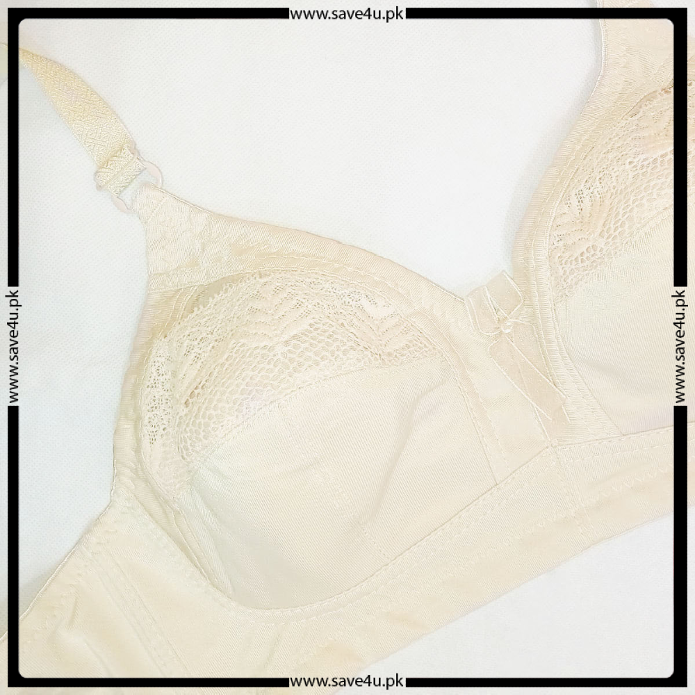 Ladies Soft Thin Padded Wireless Floral Lace Design Comfy Bra Secondary image