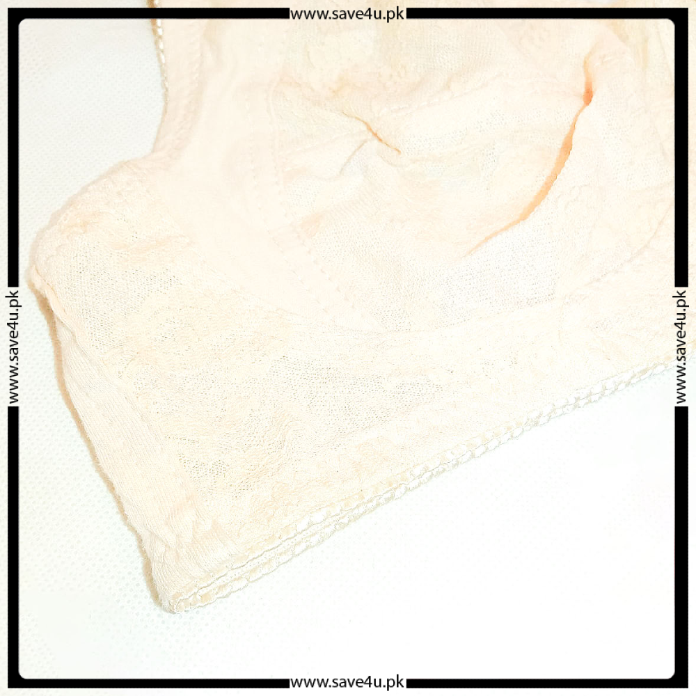 Ladies Floral Lace Design Non-Padded Wireless Bra