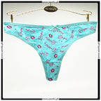 Pack of 2 Cute Printed Design Seamless Cotton Thong Panties