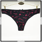 Pack of 2 Cute Printed Design Seamless Cotton Thong Panties