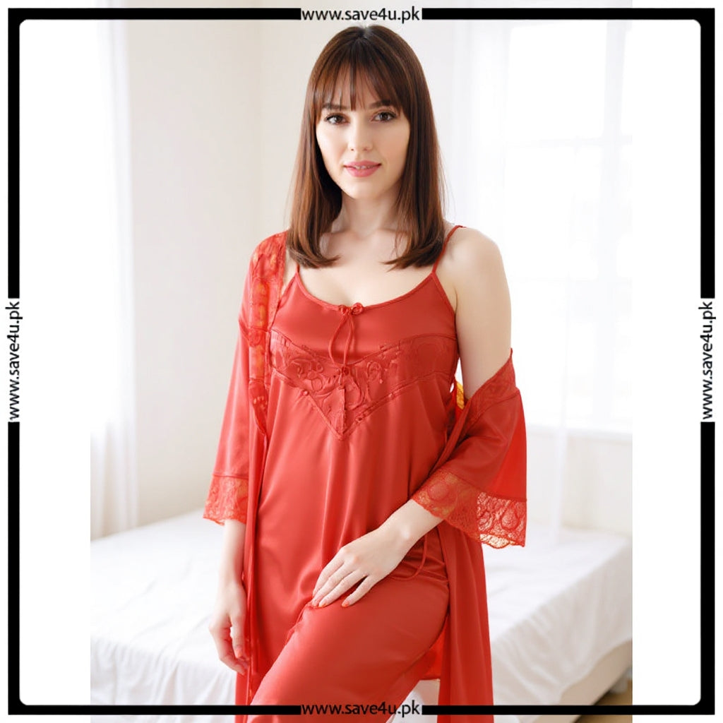 2-Pcs Satin Slip Nightwear Secondary image