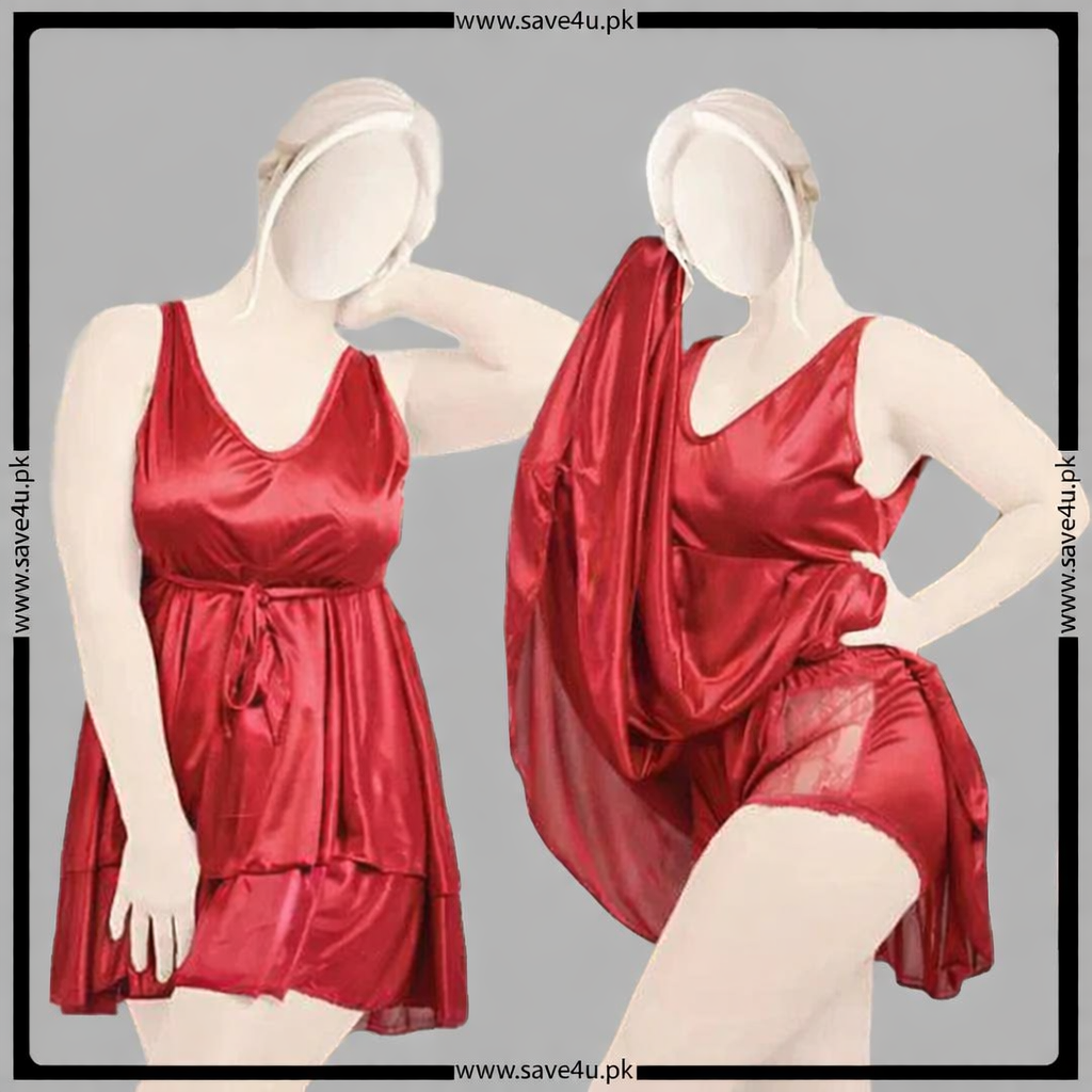 Satin Silk Chic Mini Nightgown With Panty