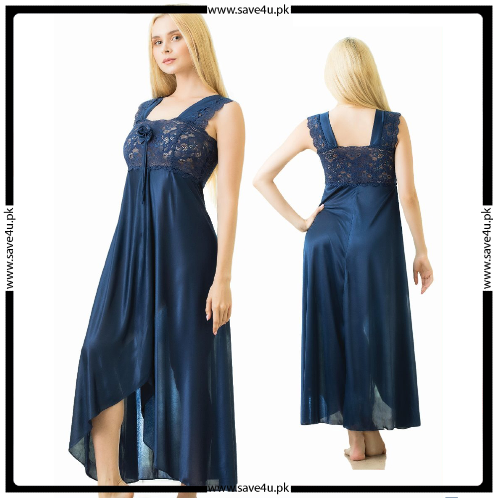 Ladies Stylish Lace Design Comfy Long Nightdress Secondary image