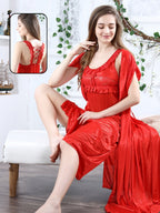 Long Satin Silk Design Bridal Nighty