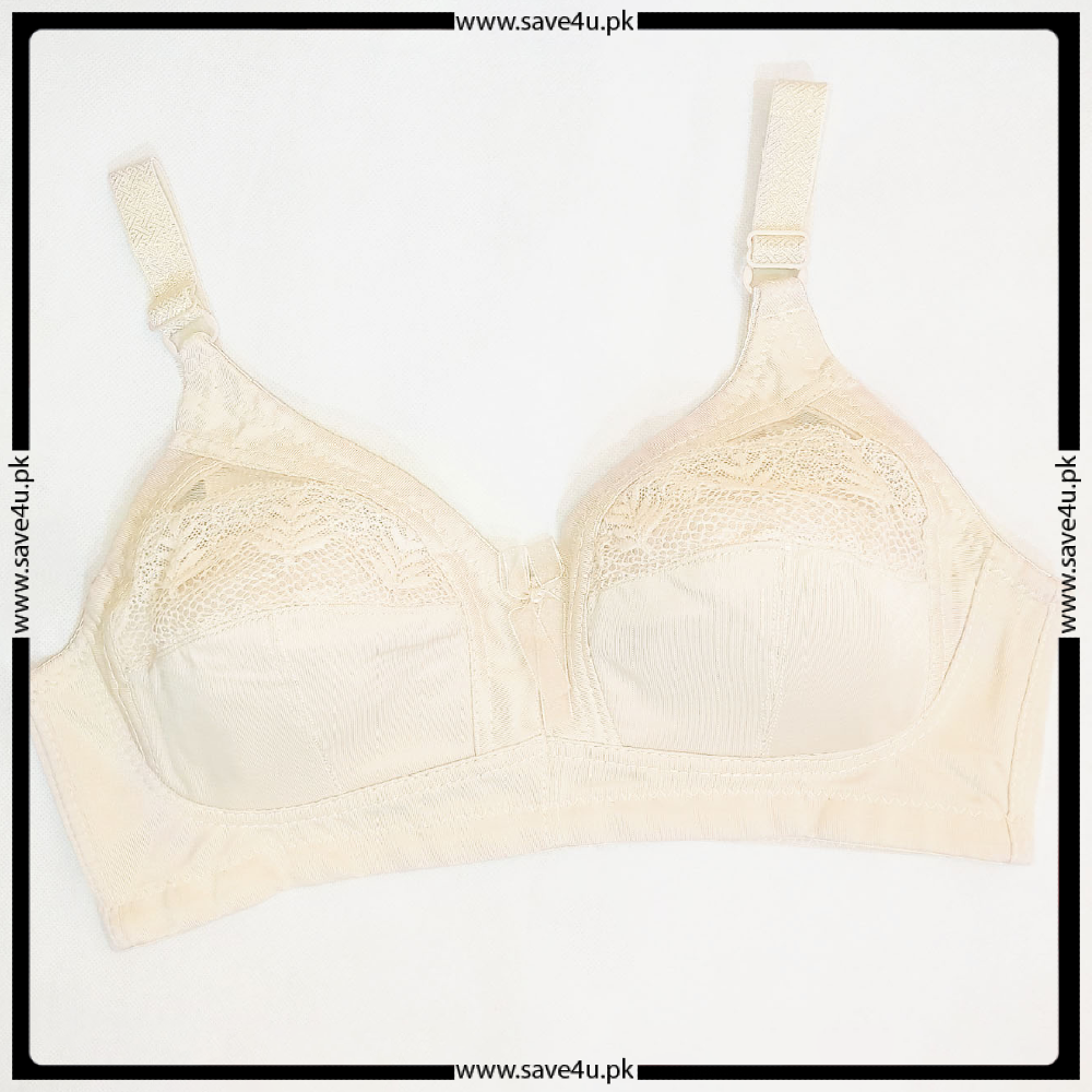 Ladies Soft Thin Padded Wireless Floral Lace Design Comfy Bra Main image