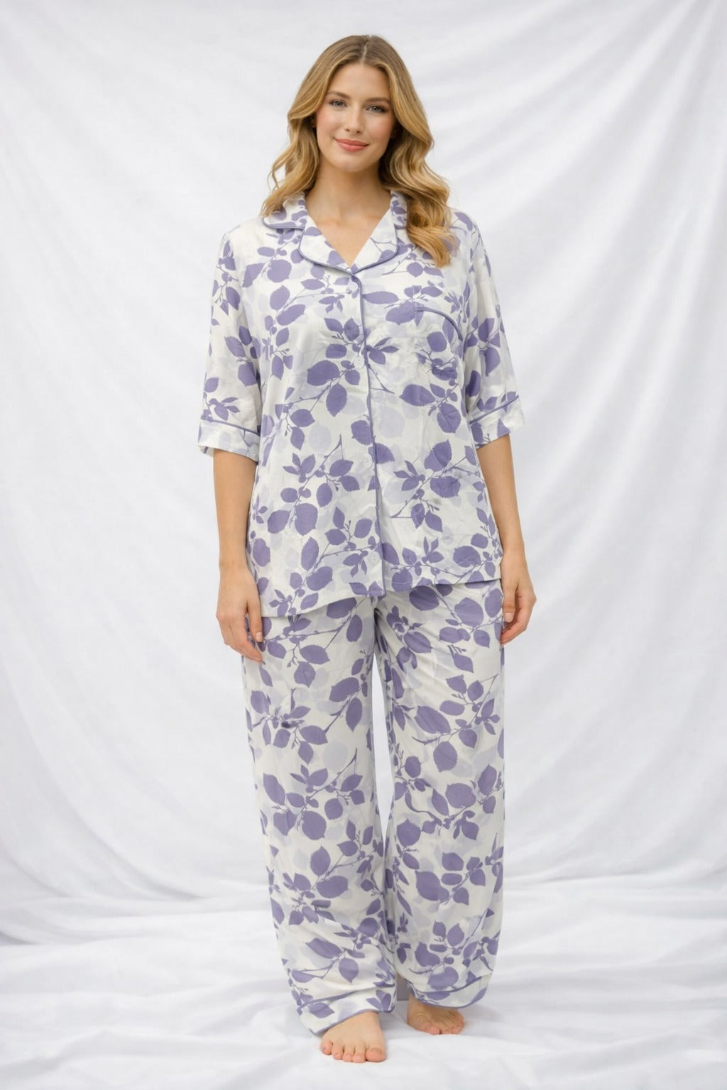 Women's Printed Cotton Night Suit Set