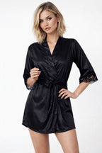 Ladies 3-Pcs Silk Robe and Bikini Set Nightwear Lingerie