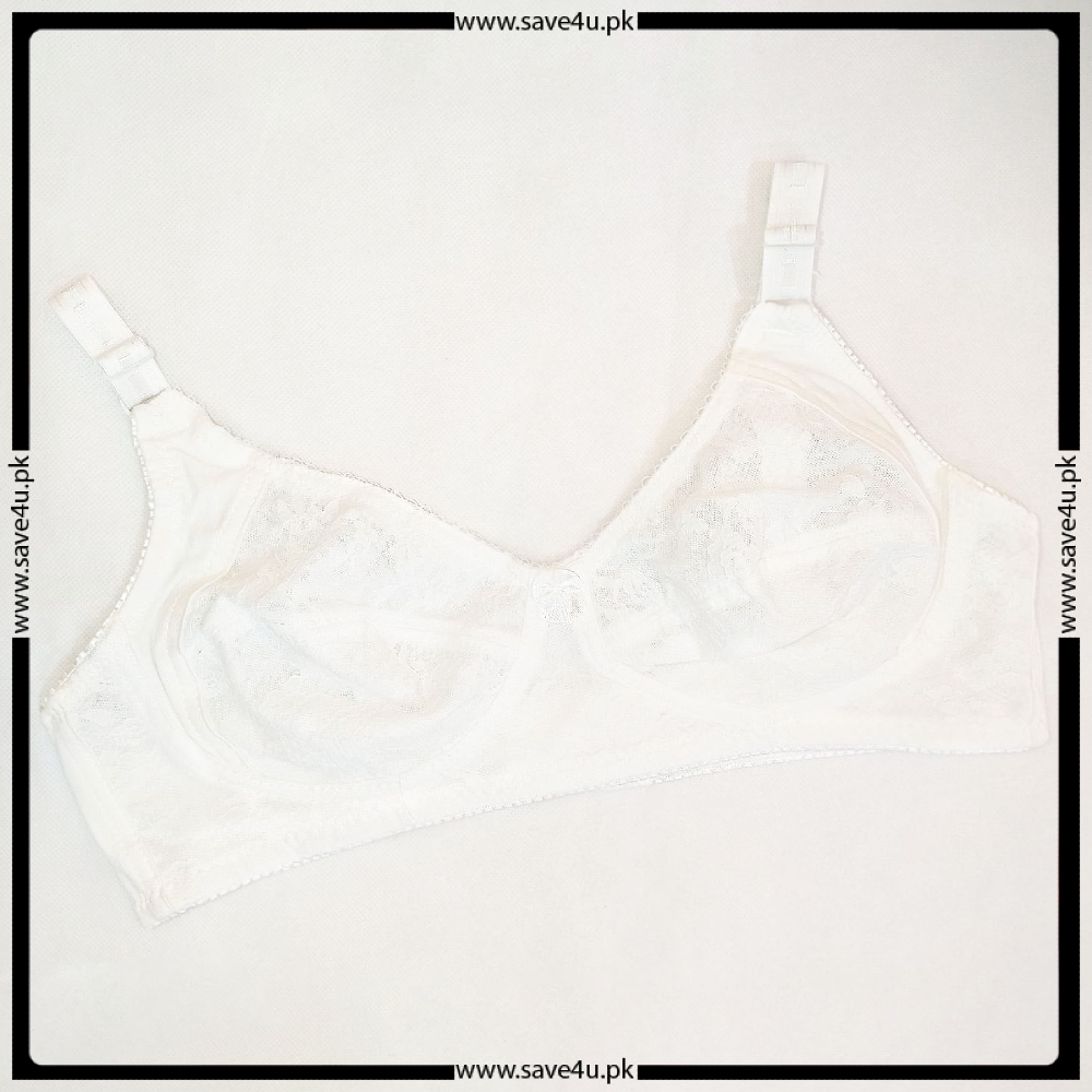 Ladies Floral Lace Design Non-Padded Wireless Bra Secondary image