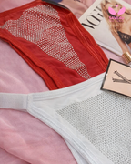 Crystal Mesh Comfort Thong Panties