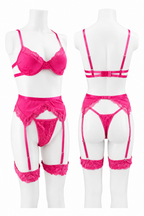 Soft Pink Lingerie With Garter Set