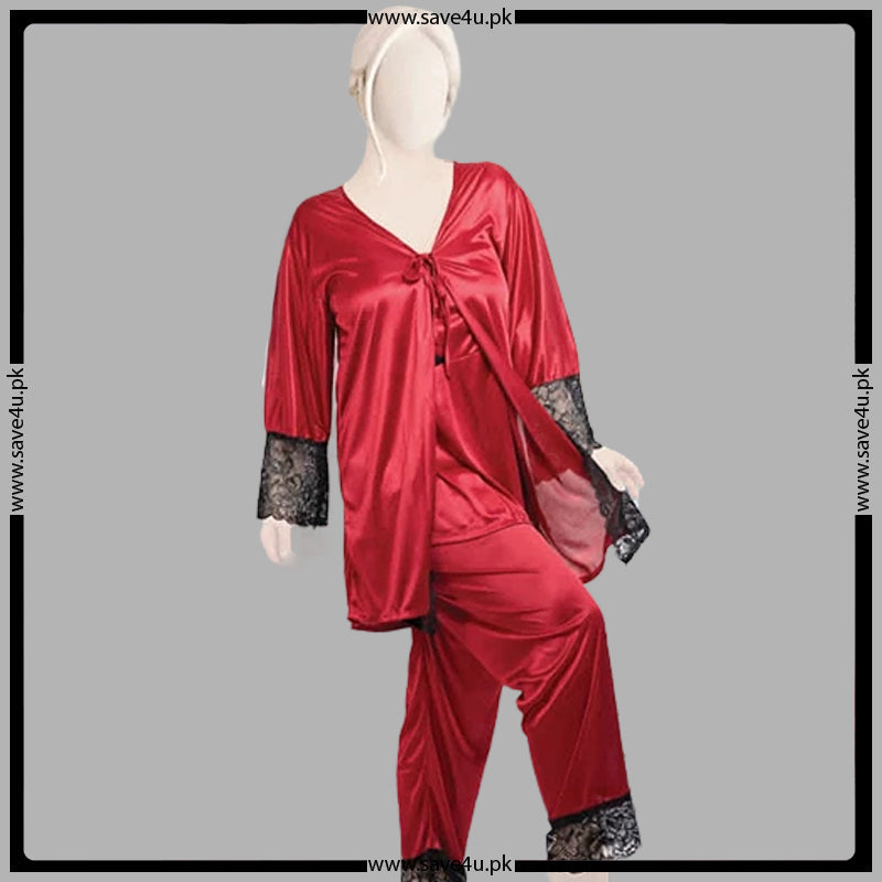 Elegant Nightie Satin SIlk Smooth Pajama Set Main image