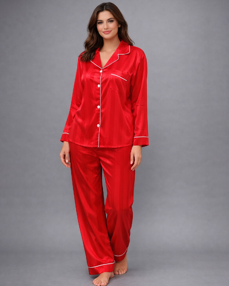 Lining Satin Silk 2-Pieces Pajama Set Main image