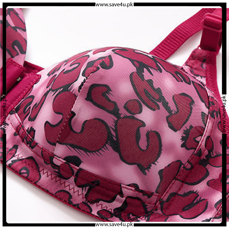 Printed Front Open Thin Padded Bra