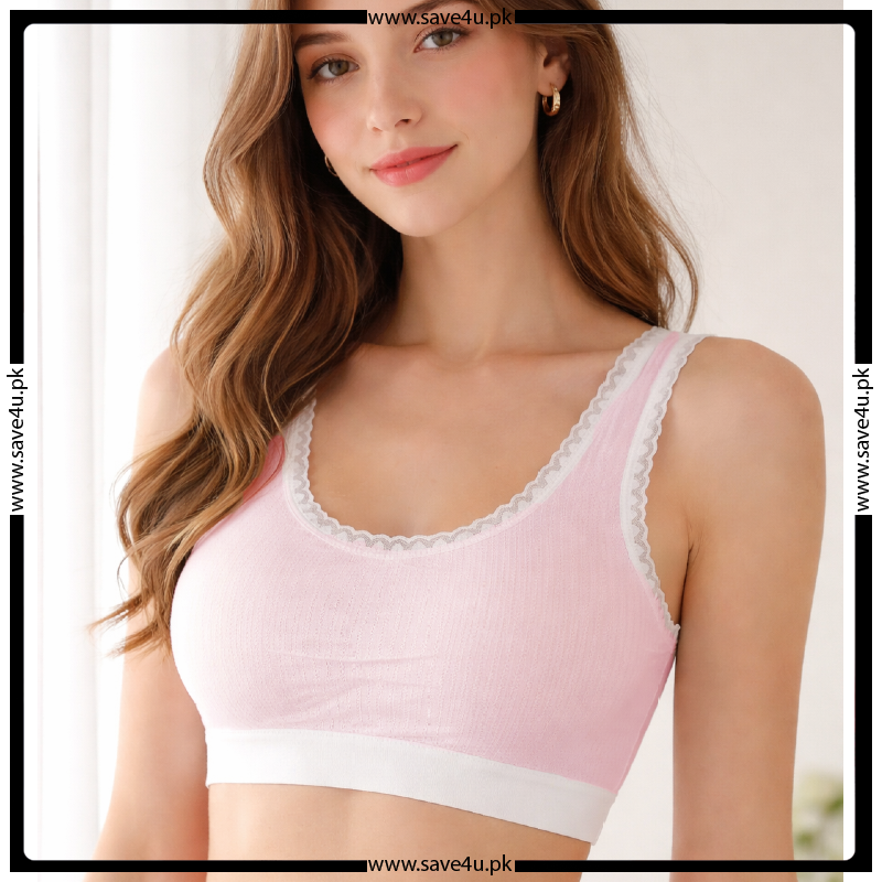 Jersy Cotton Thin Padded Wide Strap Bra