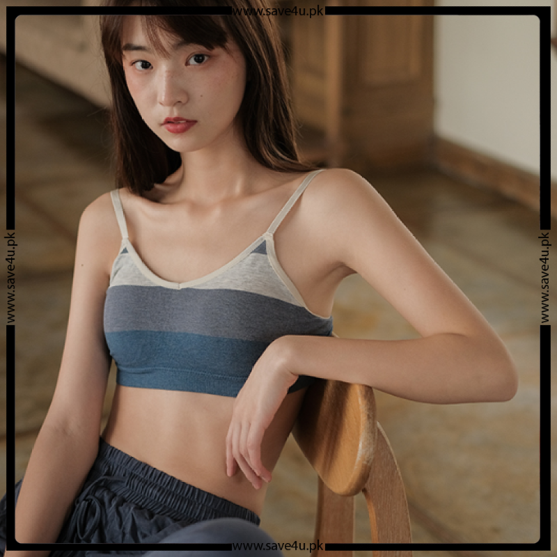 Strips Design Padded Adjustable Pullover Bra Main image