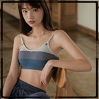 Strips Design Padded Adjustable Pullover Bra