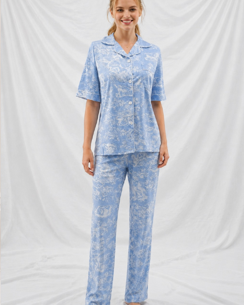 Printed T-Shirt & Pajama Set Secondary image