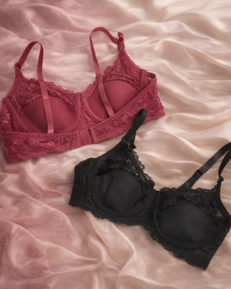 Ladies Floral Lace Wired Thin Padded Bra