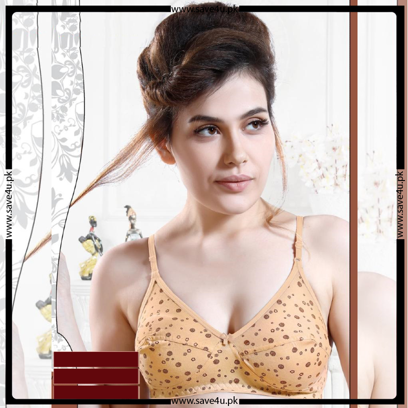Printed Wire-less Non Padded Adjustable Straps Bra Main image