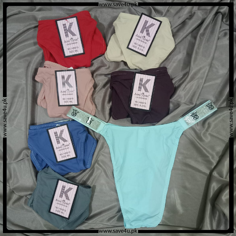 Pack of 2 Embellished Nylon Thong Panties Secondary image