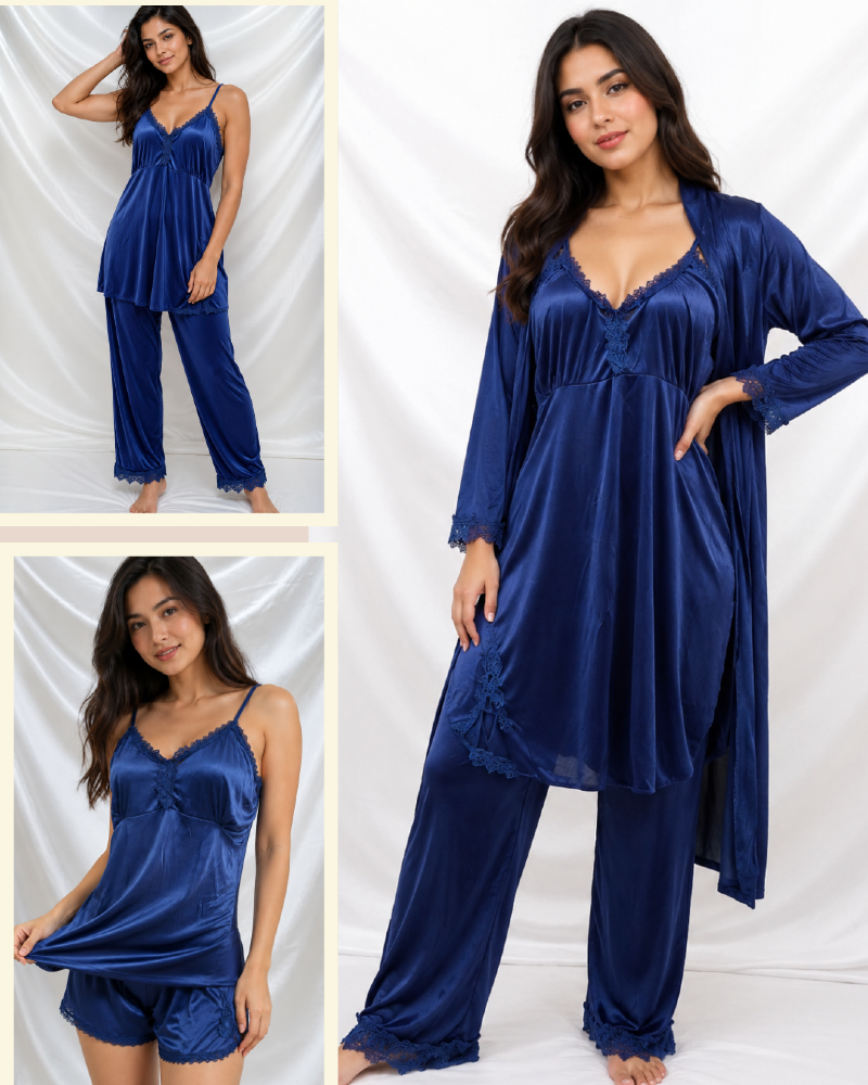 Luxury Soft Satin Silk Bridal 5 Pcs Nightwear Secondary image
