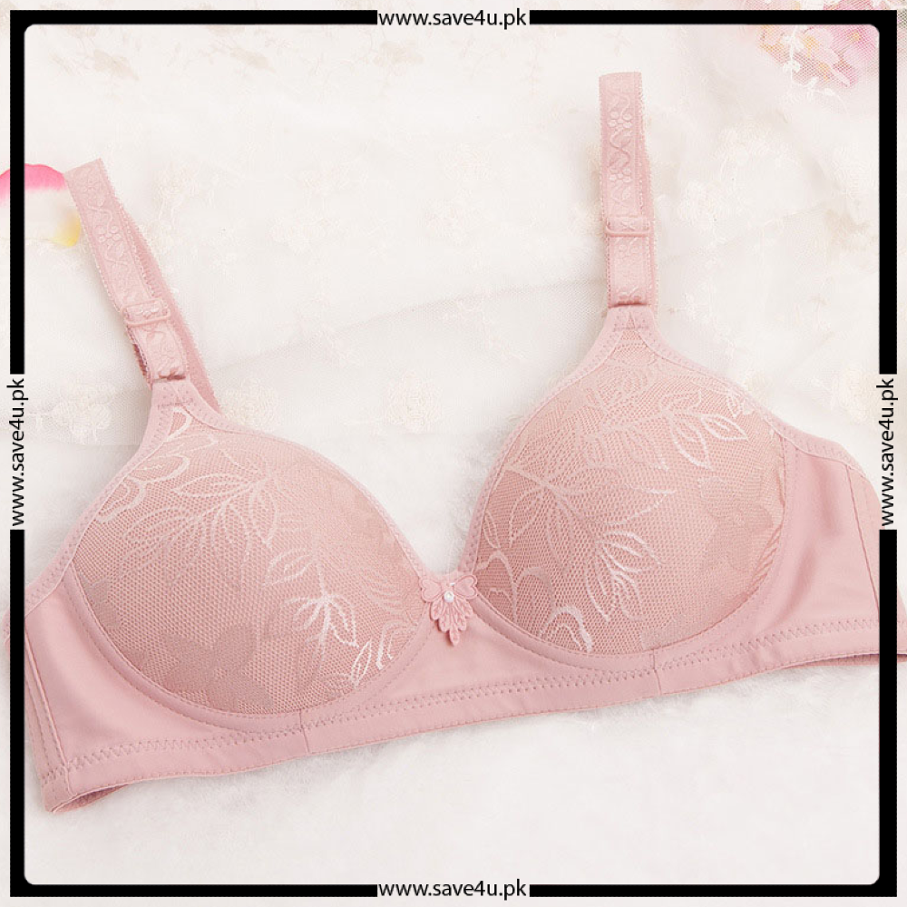 Floral Printed Design Thin Padded Comfy Bra Secondary image