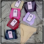 Pack of 2 Jewels-Decorated Nylon Thong Briefs