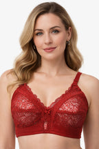 Non-Padded Floral Lace Design Comfy Wireless Bra