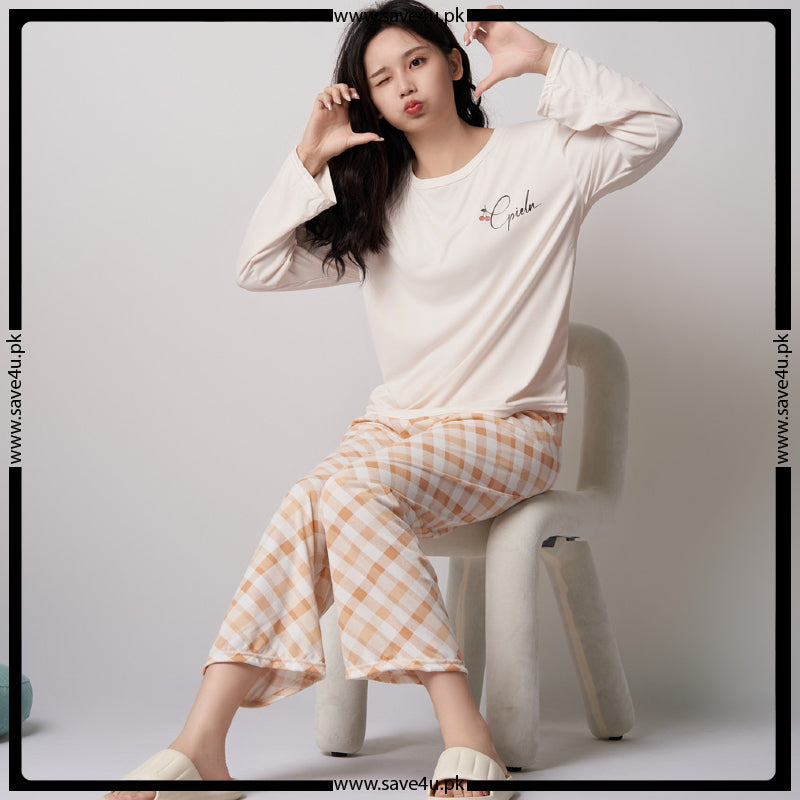 Check Printed Comfort Soft Cotton Night Set Main image