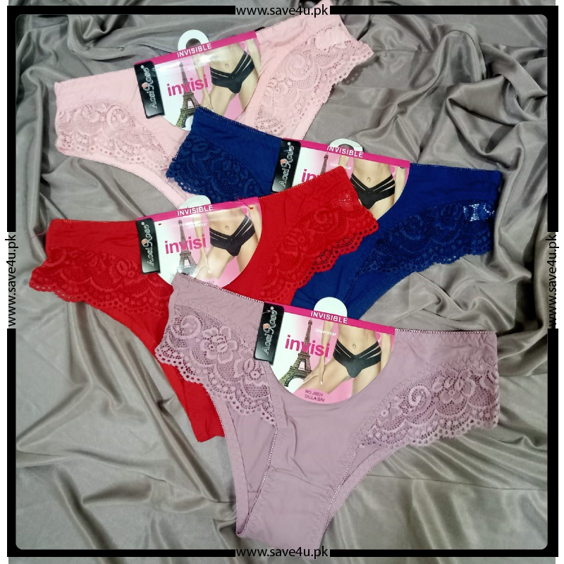 Pack of 2 Lace Trimed Thong Panties Main image