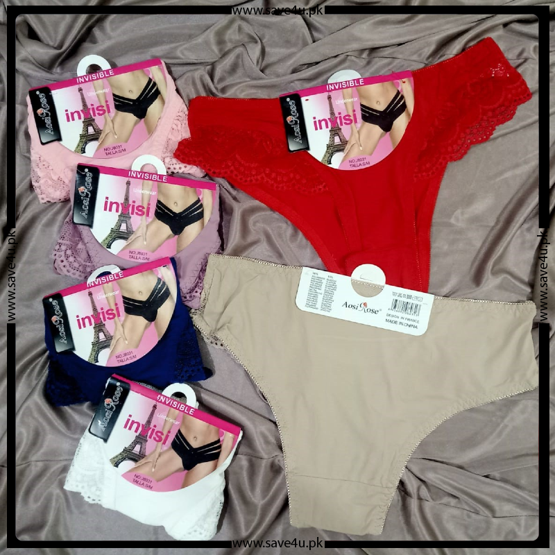 Pack of 2 Lace Trimed Thong Panties Secondary image