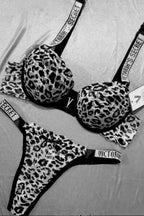 Padded Push Up Cheeta Printed Bra Set