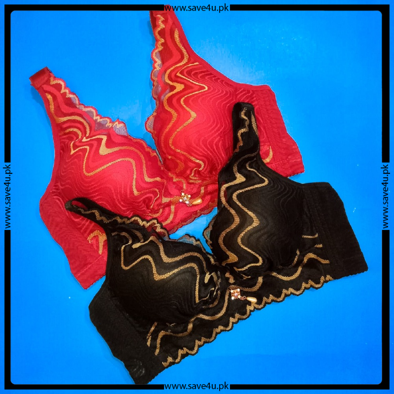 Floral Design Non Wired Double Padded Push Up Bra Secondary image