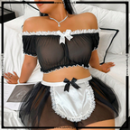 Sheer Obsession: Classic B&W Lingerie Set