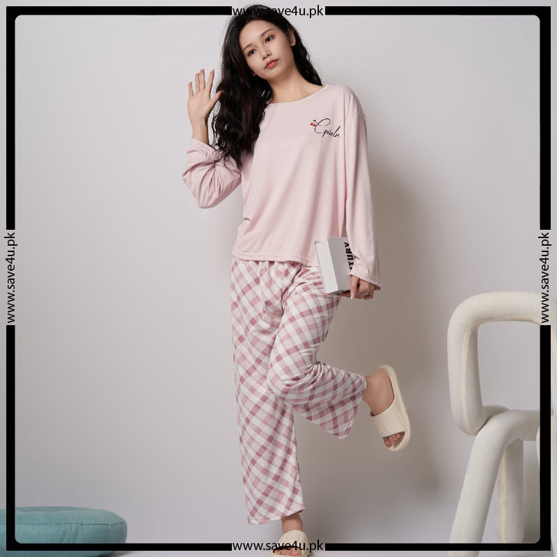 Check Printed Comfort Soft Cotton Night Set Secondary image