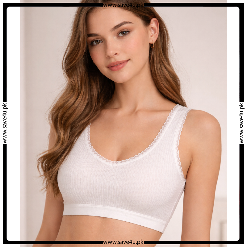 Jersy Cotton Thin Padded Wide Strap Bra