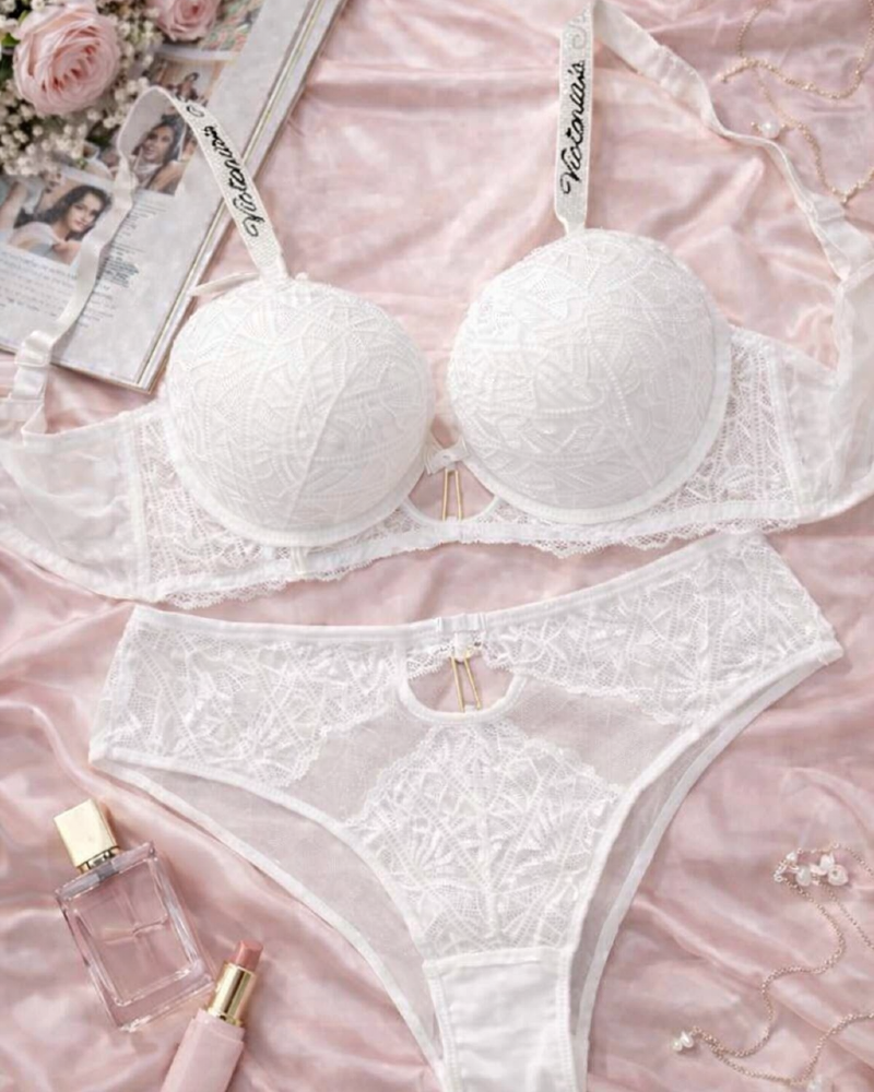 Midnight Luxe Lace Bra Set