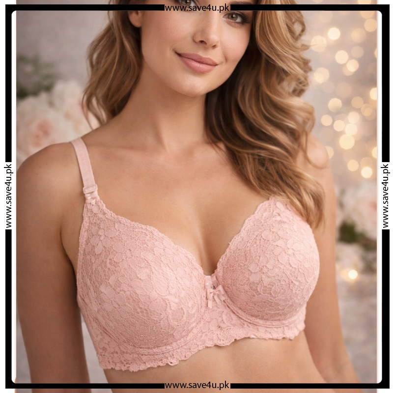 Thin Padded Floral Lace Design Wired Push-up Bra