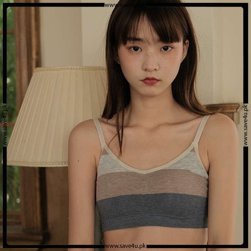 Strips Design Padded Adjustable Pullover Bra Secondary image