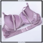 Double Padded Lace Trim Design Bra Set