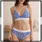 Soft Padding Printed Bra With Matching Panty