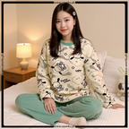 Printed Cozy Winter's Warm Pj Suit