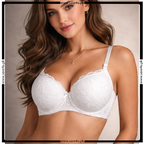 Thin Padded Floral Lace Design Wired Push-up Bra