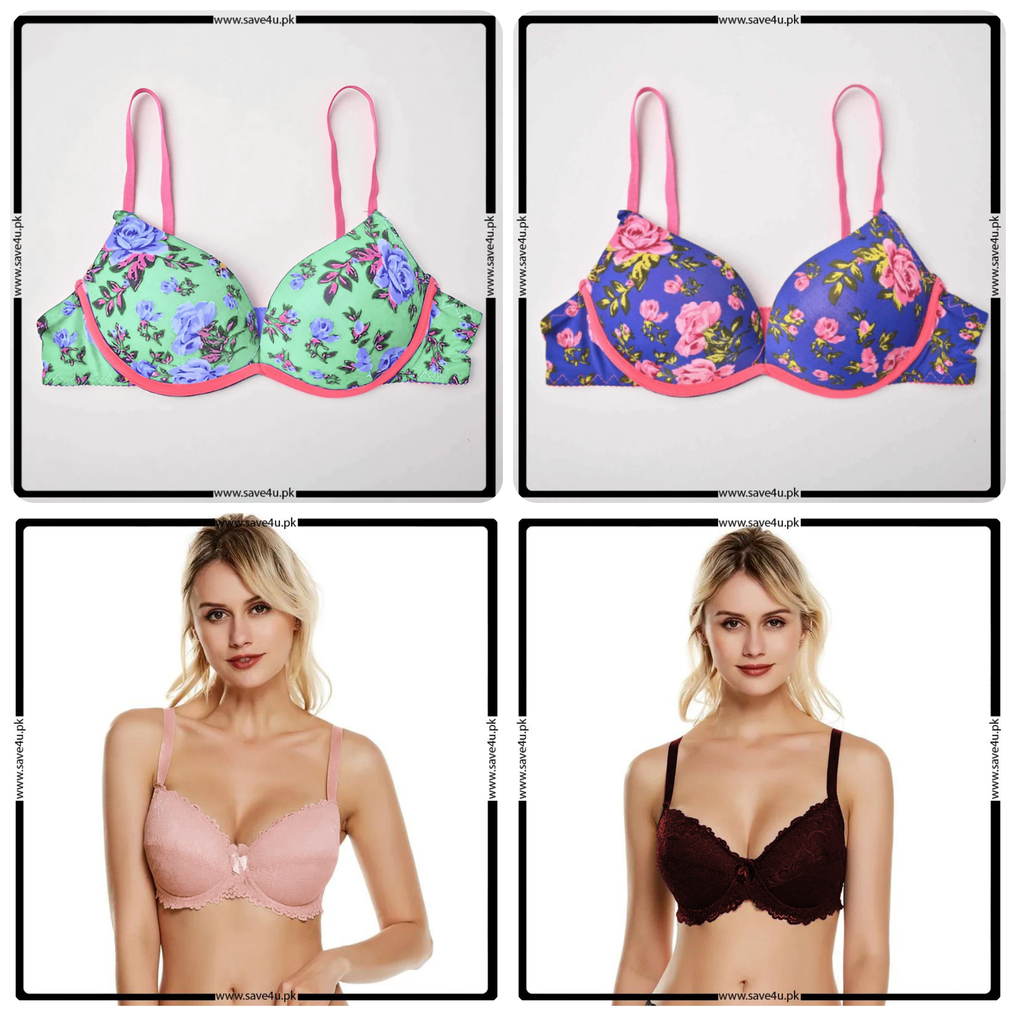 Pack of 2 Push Up Padded Wired Bra Main image