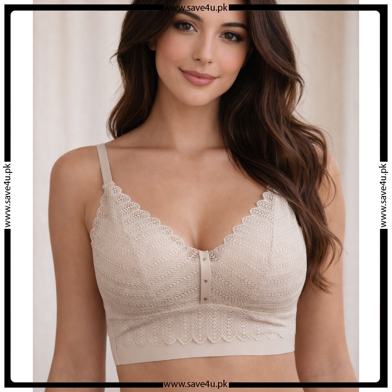 Soft Lace Decorate Nylon Bra Secondary image