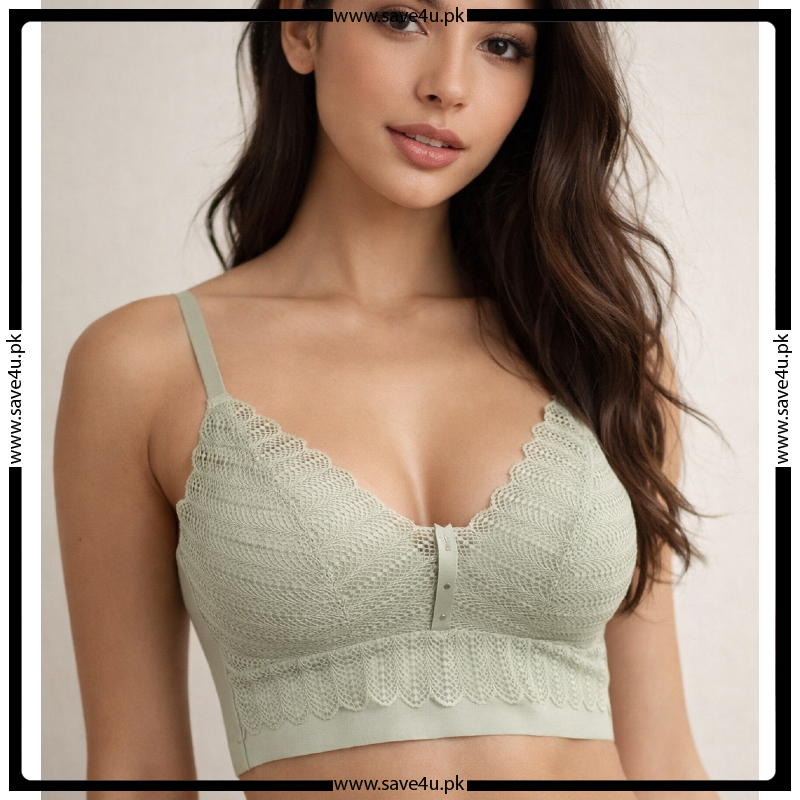 Soft Lace Decorate Nylon Bra Main image